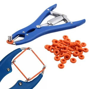 Alicate de castración para ganado + 100 anillos de castración para cabras corderos terneros - Imagen 1 de 4