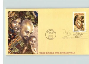 Black History; Test Early for SICKLE CELL ANEMIA, 2004 First Day of Issue, cance - Picture 1 of 1