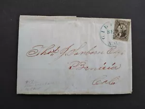 New Hampshire: Gilford 1854 #17, 10c Washington doppia tariffa copertura per California - Foto 1 di 8