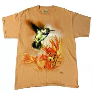 Vintage Y2K The Mountain Peach Tie Dye Hummingbird Tee T-Shirt AOP 2005 Large - Picture 1 of 9