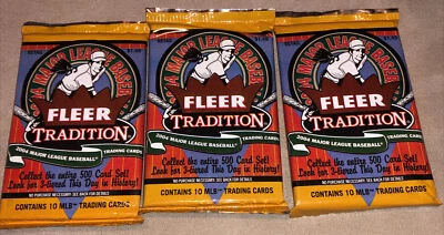 2004 FLEER TRADITION MAJOR LEAGUE BASEBALL CARDS SEALED 3 PACKS - Image 1 of 2