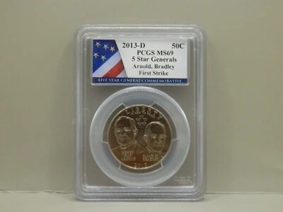 2013-D 5 STAR GENERAL COMMEMORATIVE HALF DOLLAR PCGS MS69 - Image 1 of 4
