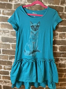 Old Navy Mädchen Medium 8 Kinder Siamkatze Kleid Rüschen unten Kurzarm Kleid - Bild 1 von 5