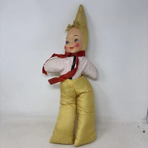 "Muñeco de peluche vintage con cara de plástico de los años 40 Premio Carnaval 20"" arte popular bebé kitsch" - Imagen 1 de 8