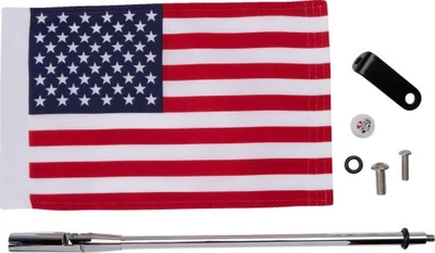 Show Chrome Folding Flag Pole - Chrome Motorcycle Street Bike 44-104 - Image 1 of 4