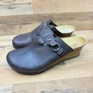 Birkenstock Gr. L9 Papillio Bauchtasche Wildleder Absatz Clog Nieten Schnalle braun - Bild 1 von 9