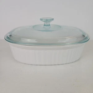 Cazuela ovalada Corning Ware French White 2 1/2 cuartos 2,3 litros tapa Pyrex - Imagen 1 de 11