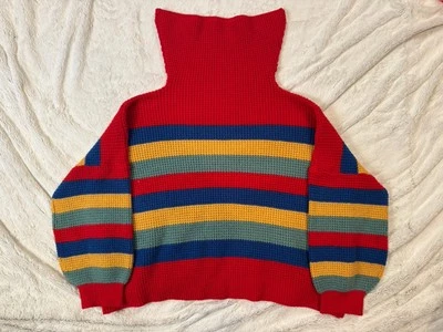 Weekend Susan Betro Colorful Waffle Knit Top Sweater Turtleneck Oversized 3XL - Image 1 of 4