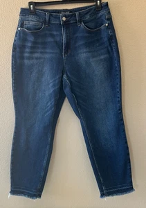 Judy Blue Slim Fit Damenjeans Größe 16 W Stretch Denim Fransen Knöchelhoher Bund - Bild 1 von 12