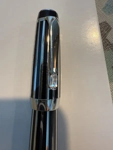 Bolígrafo Montblanc Boheme tipo tapa negro a rayas plateado raro - Imagen 1 de 24