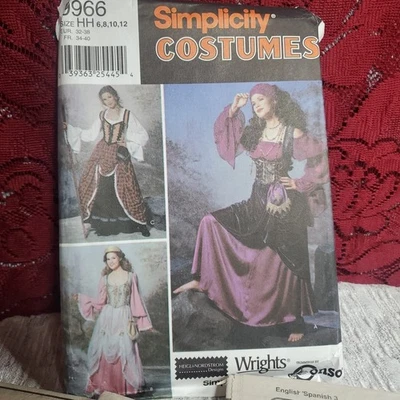 Simplicity Sewing Pattern 9966 Renaissance Costume Sz 6–12 Misses Complete - Image 1 of 4