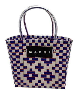 Bolsa cesta MARNI branca × azul - Imagem 1 de 4