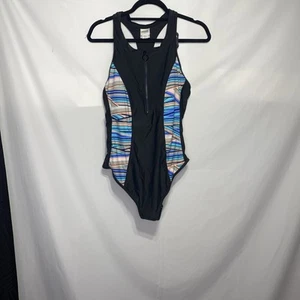 NEW WOMENS EVERLAST ZIP FRONT ONE PIECE SWIMSUIT SZ XL - Picture 1 of 4