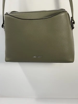 Nine West Verde Oliva Cartera de Hombro Bolso de Mano Correa para el Hombro Bandolera Foto 1 de 4