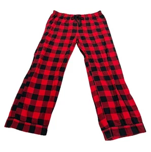 Wondershop Pajama Pants Mens L Red Black Plaid Flannel Lounge Sleep Christmas - Picture 1 of 10