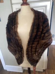 Scialle pelliccia di coniglio vintage mantello donna *per fare orsacchiotti peluche* - Foto 1 di 3