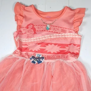 Disney Prinzessin Moana Mädchen Kleid Größe L 10/12 Tutu Koralle Cosplay Kostüm  - Bild 1 von 12