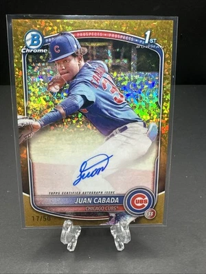 2025 Bowman Chrome Baseball Juan Cabada Auto 17/50 Gold Mini-Diamond Refractor - Image 1 of 4