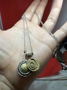 Silpada Sterling Silver Brass Swirls Necklace 20” - Picture 1 of 4
