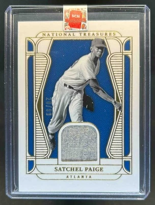 2025 National Treasures Satchel Paige Material Jersey #20/99 Braves - Image 1 of 2