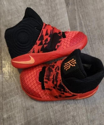 Nike Boys Kyrie 2 Basketball Inferno Mid Shoes 827281-680 Hook Loop Sneakers 5C. - Image 1 of 4