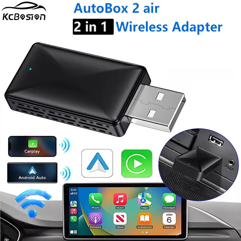 Universal 2 in 1 Wireless Carplay Adapter Android Auto Adapter USB Connect - Bild 1 von 4