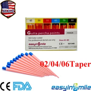 Dental Gutta Percha Points Sterile Endodontic Root Canal .02/.04/.06Taper 15#-80 - Picture 1 of 15