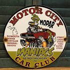 VINTAGE+1974+DATED+MOTOR+CITY+MOPAR+CAR+CLUB+PORCELAIN+GAS+OIL+SIGN