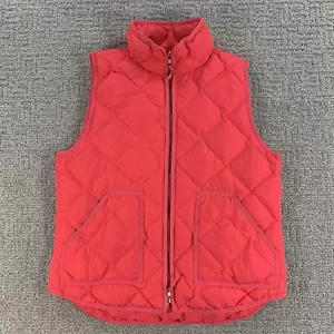 J Crew Weste Medium M rosa Daunen Puffer gesteppt durchgehender Reißverschluss Taschen Damen - Bild 1 von 10