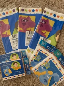 BLUES CLUES birthday party supplies LOT!Tablecloths,Invitations,favor Bags, Vht - Picture 1 of 5