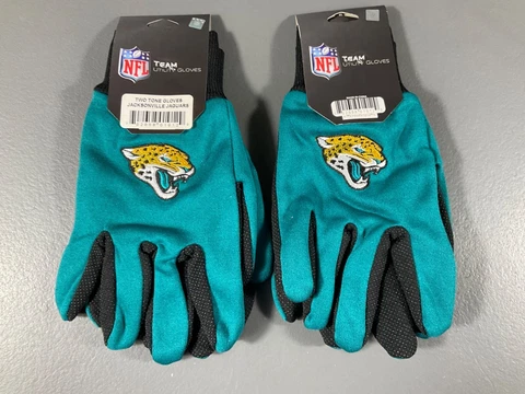 Jacksonville Jaguars NFL Football Two Tone Utility Gloves Team Logo - LOT OF 2 Cover