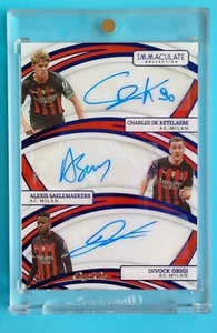 2022-23 Immaculate AC Milan De Ketelaere Saelemaekers Origi Triple Auto 1/1 - Picture 1 of 2