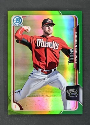 Bowman Chrome #BCP228 2015 Braden Shipley/99 refractor verde Arizona Foto 1 de 2