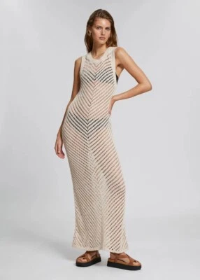 & OTHER STORIES Herringbone Crochet Maxi Dress, Size M Medium Beach Resort - Image 1 of 4