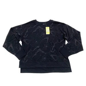 All in Motion Womens Size M French Terry Sweatshirt Marble Black - Picture 1 of 10