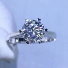 2Ct Round Labcreated Diamond Heart Six Prong Solitaire Engagementring Whitegold