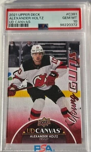 2021-22 Upper Deck Canvas Young Gun #C381 Alexander Holtz **Graded PSA 10** - Bild 1 von 2