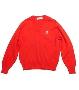 Vintage Jumper | Mens Vintage Red Lyle & Scott Jumper Size Large Vintage Sweater - Picture 1 of 4
