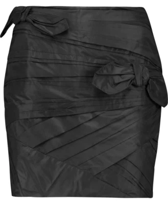 Minifalda negra plisada de tafetán de seda Valentino $1,6K IT 44, EE. UU. 8, U.K 12 NUEVA CON ETIQUETAS Foto 1 de 4