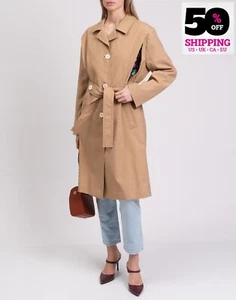 RRP €805 DOROTHEE SCHUMACHER Multiway Trench Coat Size 3 L Wool Blend Rhinestone - Picture 1 of 12