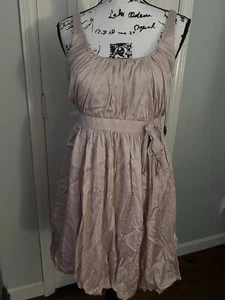 Vintage 90s Y2K Laundry by Shelli Segal Champagne Bubble Hem Silk Dress sz 8 - Picture 1 of 7
