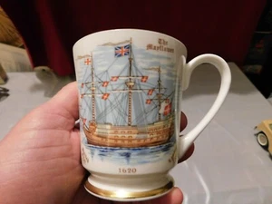 CONMEMORATIVO~CUPA AYNSLEY-INGLATERRA~350 ANIVERSARIO DE LA NAVEGACIÓN-PADRES PEREGRINOS - Imagen 1 de 9