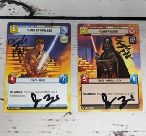 Autographed Signed Star Wars Unlimited 2023 Promo Luke Skywalker & Darth Vader - Picture 1 of 9