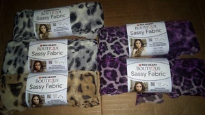 Lot of 5 NOS RED HEART Boutique Sassy Fabrics Leopard Panther YARNS SKEINS - Picture 1 of 5