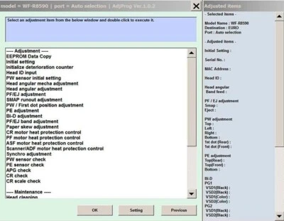 Adjustment Program Epson WF-R8590/WF Service Program+ SM - Image 1 of 4