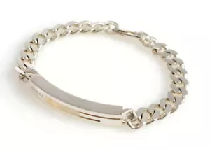 GUCCI G Logo Cut Out Chain Bracelet 7.5" Silver 925 Auth D-s1149 - Picture 1 of 8
