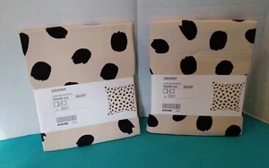 Ikea 2x ODDNY Pillow Cushion Cover 20" x 20" Off-White/Black Polka Dot Pattern - Picture 1 of 3