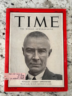 Time Magazine Physicist J. Robert Oppenheimer June 14 1954 Complete - Image 1 of 4