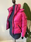 SAM Girls' Down Puffer Jacket Hot Pink Hooded Size 10 EUC Insulated Coat Fuschia