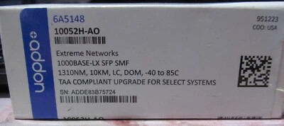 NEW AddOn Extreme Networks 10052H Compatible TAA Compliant 1000Base-LX SFP SMF - Image 1 of 2